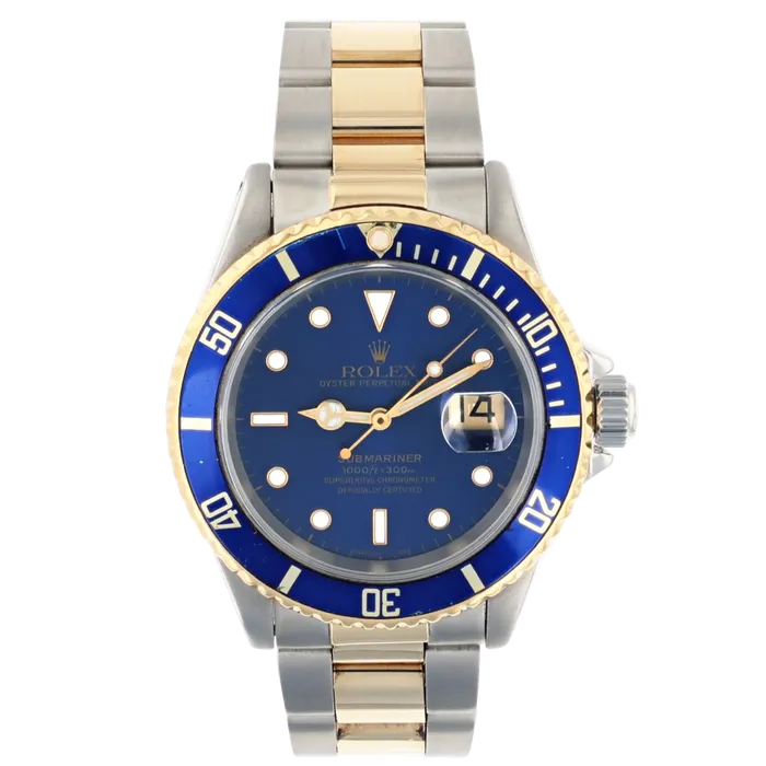 Rolex 16613 Submariner Date Rolesor Oystersteel 18K Yellow Gold 40mm Preowned Shop IDC estore PreStyled Sets Rolex 16613 Submariner Date Rolesor Oystersteel 18K Yellow Gold 40mm Preowned Shop IDC estore PreStyled Sets