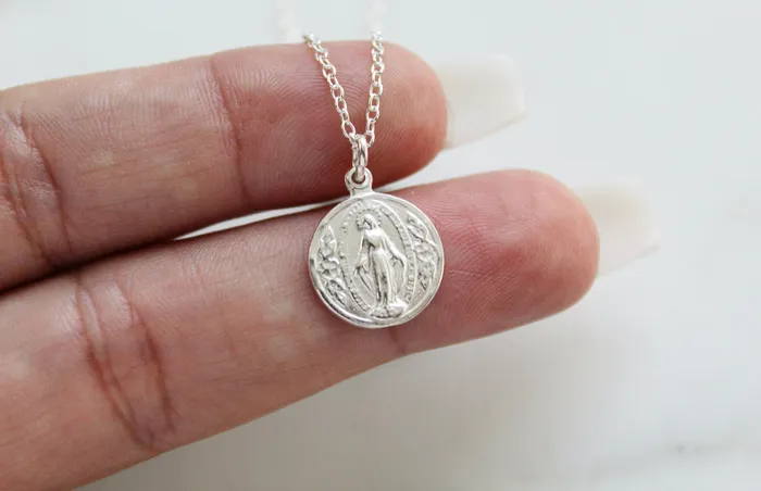 Round Miraculous Medal in 925 Sterling Silver TheLittleCatholic Rings