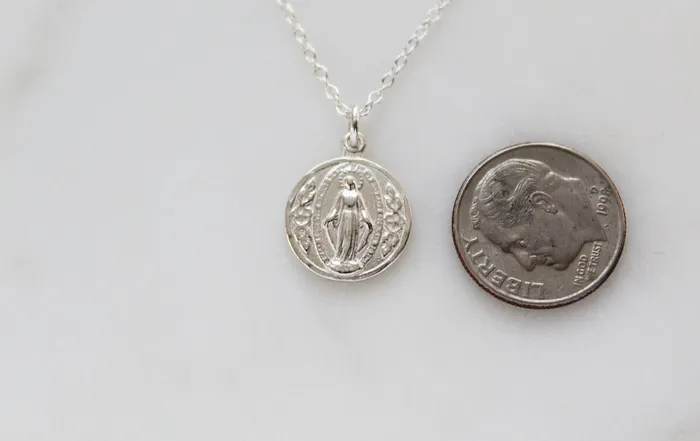 Round Miraculous Medal in 925 Sterling Silver TheLittleCatholic Rings