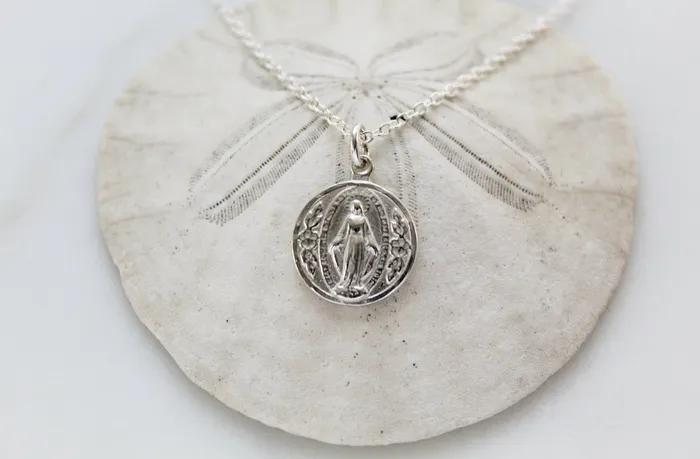 Round Miraculous Medal in 925 Sterling Silver TheLittleCatholic Rings