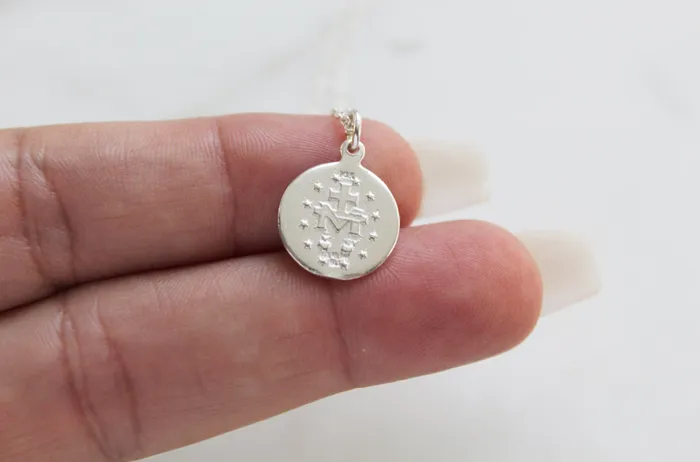 Round Miraculous Medal in 925 Sterling Silver TheLittleCatholic Rings