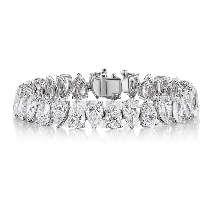 SG Fine Bracelets Alternating Pear Shape Diamond Tennis Bracelet