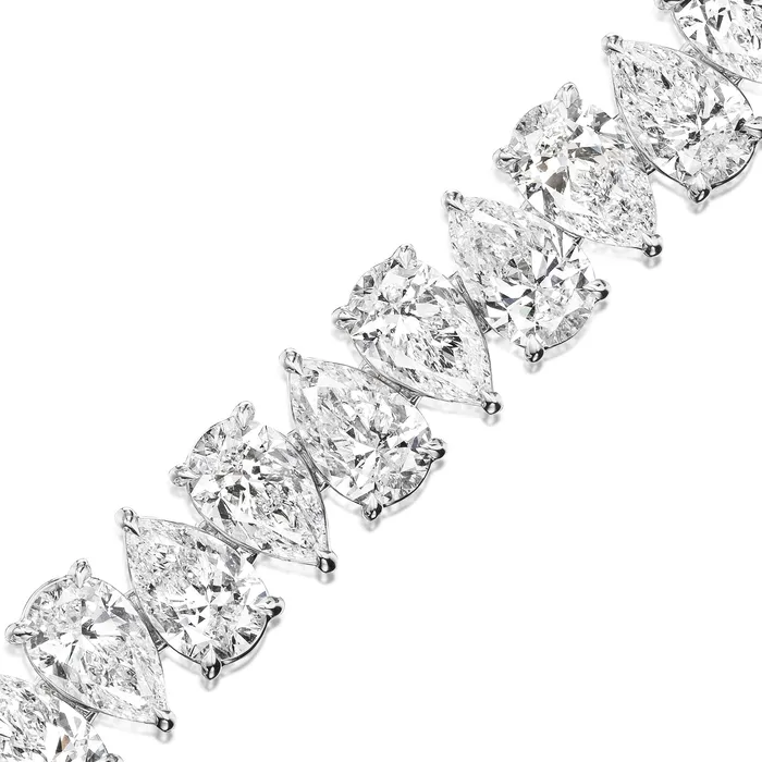 SG Fine Bracelets Alternating Pear Shape Diamond Tennis Bracelet