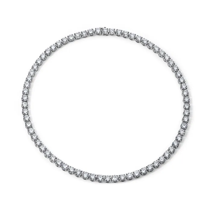 SG Fine Necklaces 35CT Round Diamond Tennis Necklace