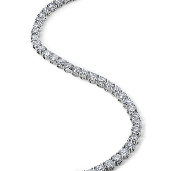 SG Fine Necklaces 35CT Round Diamond Tennis Necklace