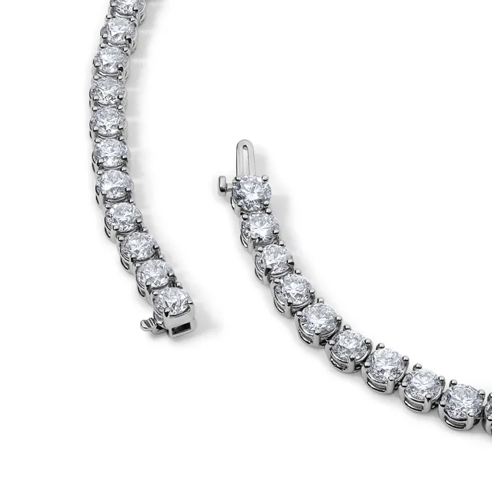 SG Fine Necklaces 35CT Round Diamond Tennis Necklace