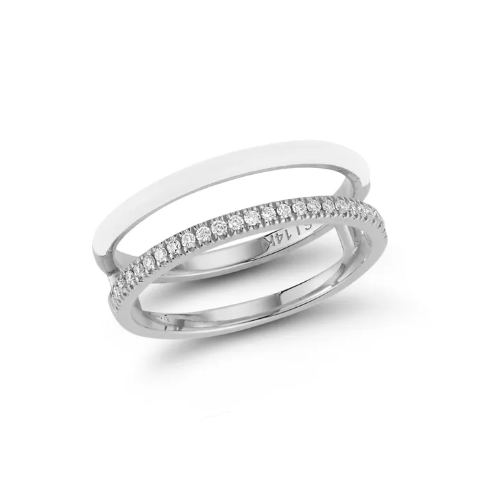 SG Fine Rings Enamel and Diamond Double Bar Ring