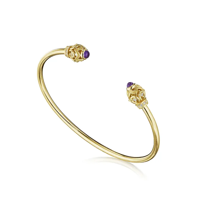 Shop IDC estore Bracelets Verragio Bead Diamond Rhodolite Toi Et Moi Bangle Bracelet 025CTW
