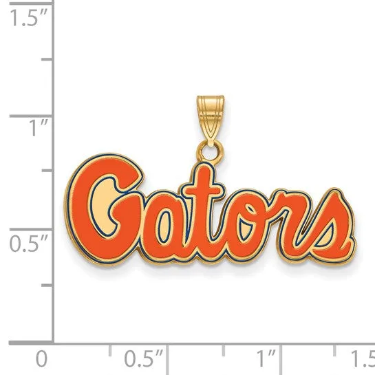 Shop IDC estore Necklaces Sterling Silver Goldplated LogoArt University of Florida Gators Script Small Enameled Pendant Shop IDC estore Necklaces Sterling Silver Goldplated LogoArt University of Florida Gators Script Small Enameled Pendant
