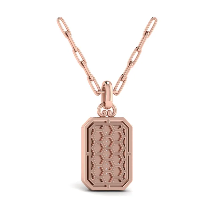 Shop IDC estore Necklaces Vlora Amuleta 14K Diamond Anchor Medallion Pendant Link Necklace 009CTW