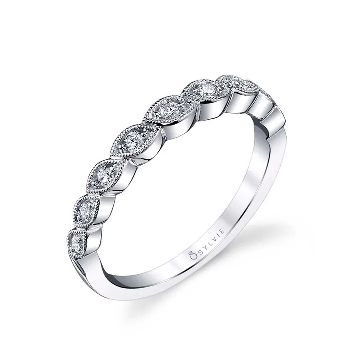 Shop IDC estore Rings Sylvie Fiona Gold Diamond Wedding Band Setting