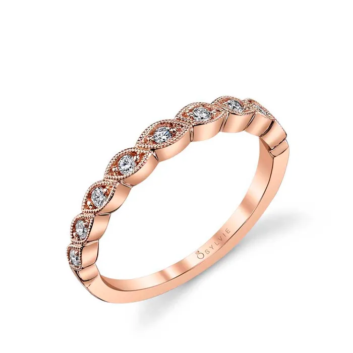 Shop IDC estore Rings Sylvie Fiona Gold Diamond Wedding Band Setting