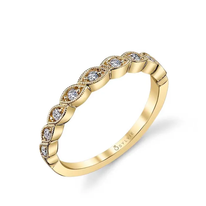 Shop IDC estore Rings Sylvie Fiona Gold Diamond Wedding Band Setting