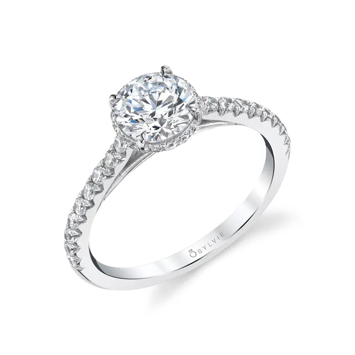 Shop IDC estore Rings Sylvie Harmonie Round Classic Hidden Halo Engagement Ring Setting Shop IDC estore Rings Sylvie Harmonie Round Classic Hidden Halo Engagement Ring Setting