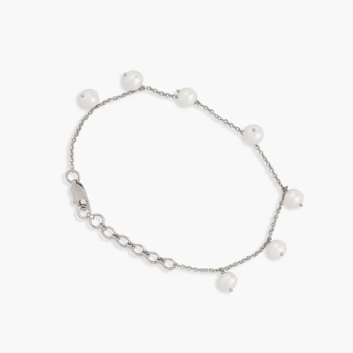 SILVER Bracelets Evelyn Pearl Chain Silver Bracelet