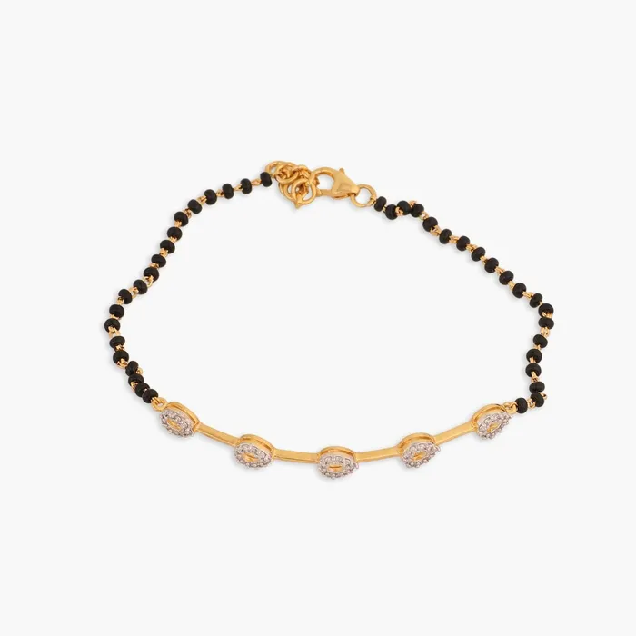 SILVER Bracelets Radiant Bar CZ Silver Mangalsutra Bracelet