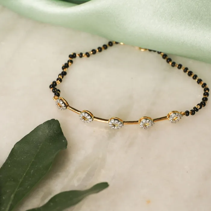 SILVER Bracelets Radiant Bar CZ Silver Mangalsutra Bracelet
