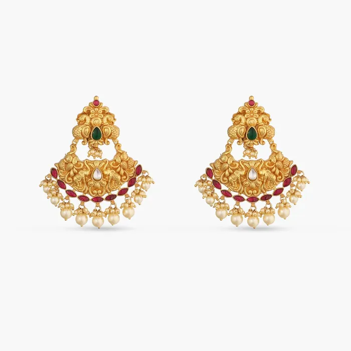 SILVER Earrings Avni Antique Silver Chandbali Earrings