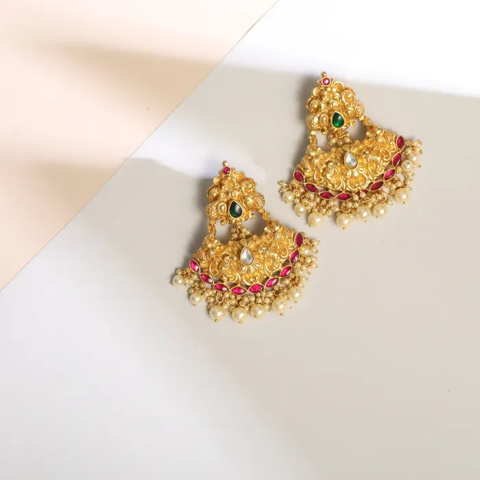 SILVER Earrings Avni Antique Silver Chandbali Earrings