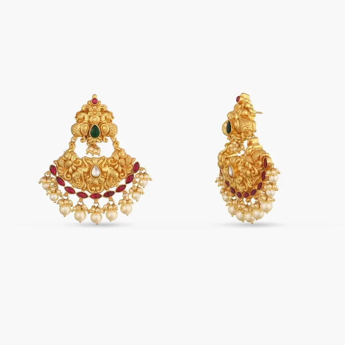 SILVER Earrings Avni Antique Silver Chandbali Earrings