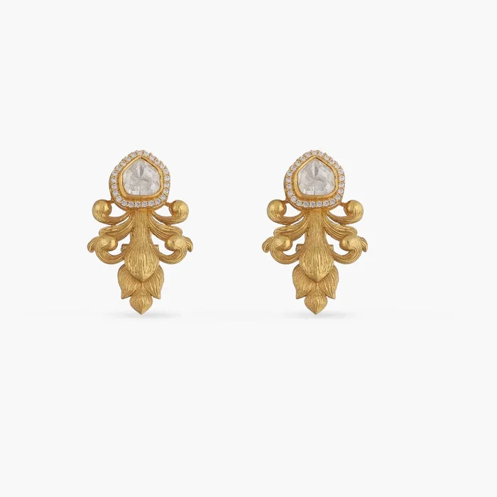 SILVER Earrings Baroque Moissanite Silver Delicate Earrings