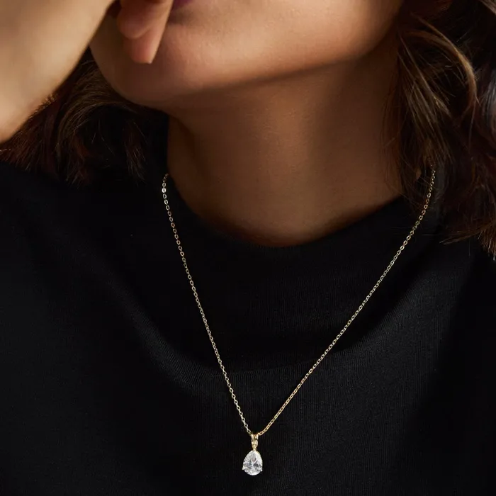 SILVER Eternal Glow Gold Plated CZ Silver Pendant Necklace Necklaces