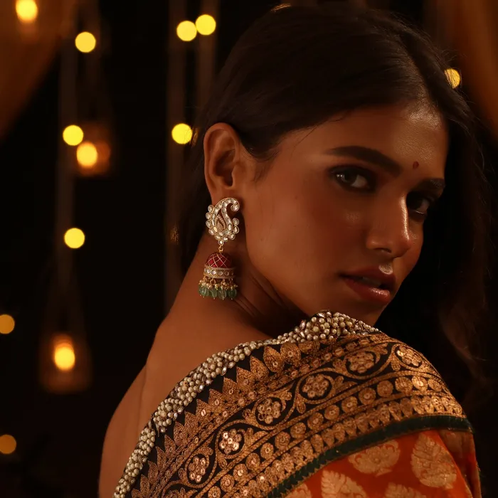 SILVER Mango Motif Grand Silver Jhumki Earrings Earrings