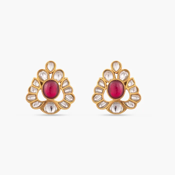 SILVER Phullati Jadau Silver Stud Earrings Earrings