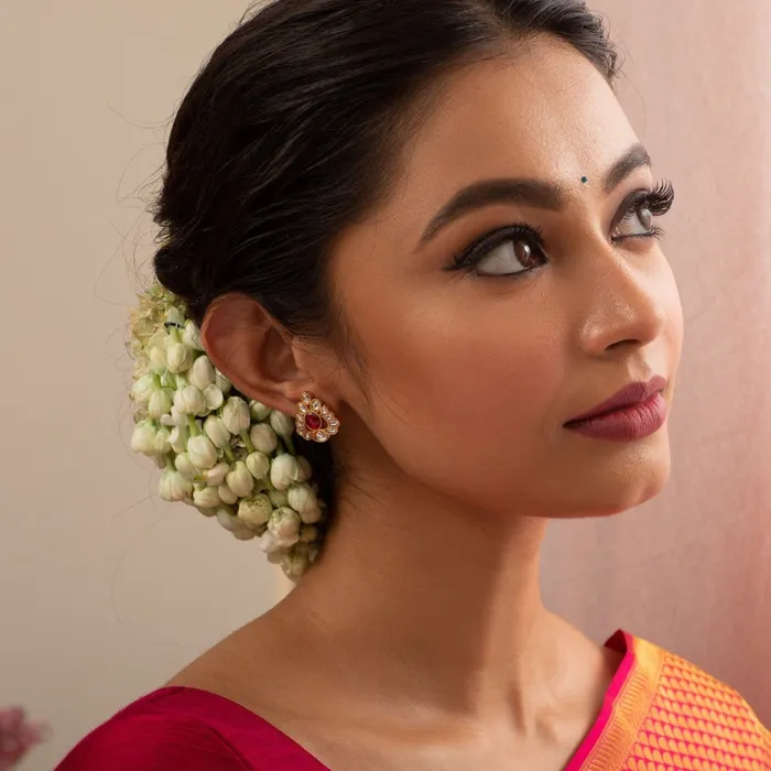 SILVER Phullati Jadau Silver Stud Earrings Earrings