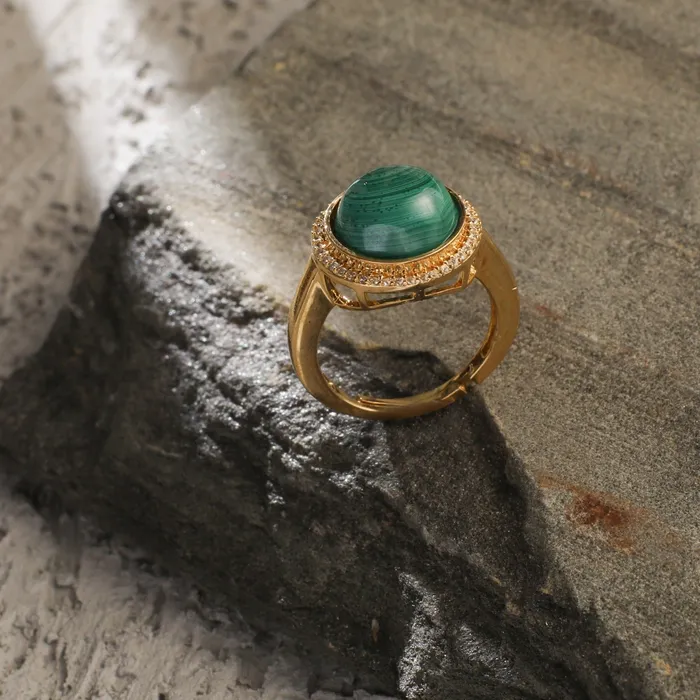 SILVER Rings Malachite Hoop Silver Finger Ring