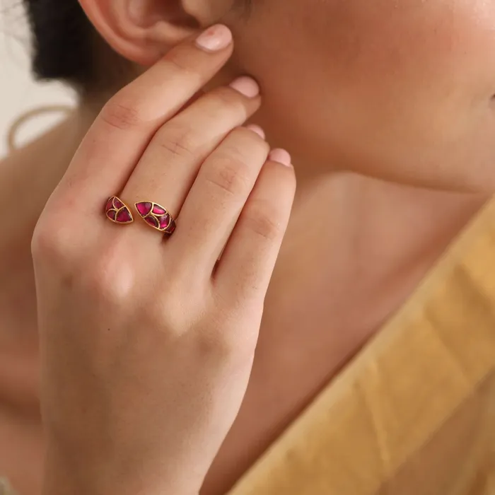 SILVER Rings Matsya Double Motif Silver Ring
