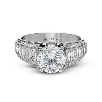 Simon G Round Cut Engagement Ring Setting 133CTW International Diamond Center Rings