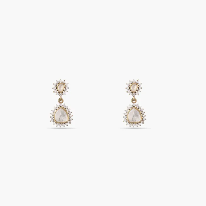 Sparkling Moissanite Silver Drop Earrings SILVER Earrings