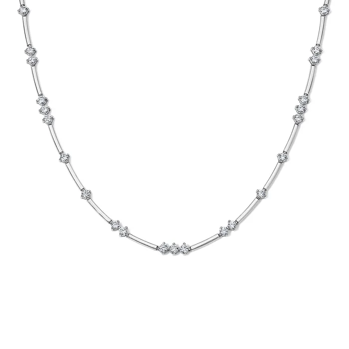 Stephanie Gottlieb Necklaces Alternating Diamond and Gold Bar Necklace