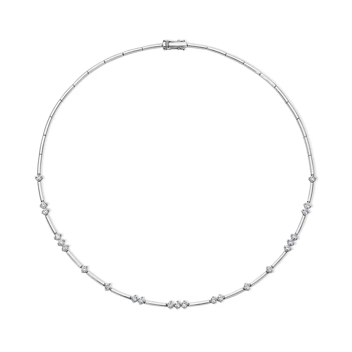Stephanie Gottlieb Necklaces Alternating Diamond and Gold Bar Necklace