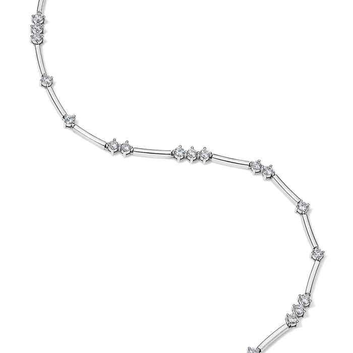 Stephanie Gottlieb Necklaces Alternating Diamond and Gold Bar Necklace