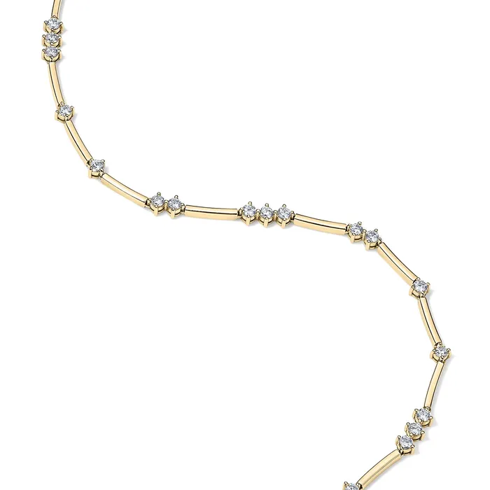 Stephanie Gottlieb Necklaces Alternating Diamond and Gold Bar Necklace