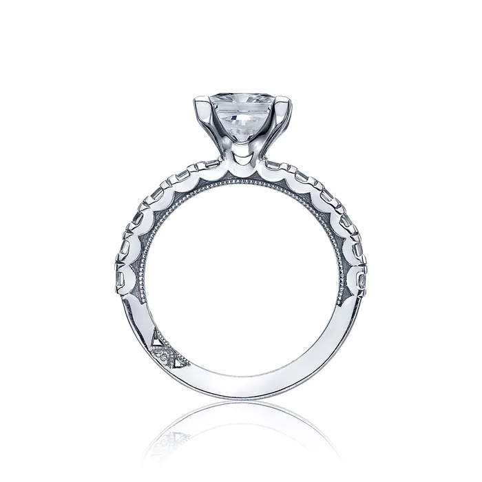 Tacori 18k White Gold Clean Crescent Princess Diamond Engagement Ring Setting 143 CTW International Diamond Center Rings Tacori 18k White Gold Clean Crescent Princess Diamond Engagement Ring Setting 143 CTW International Diamond Center Rings