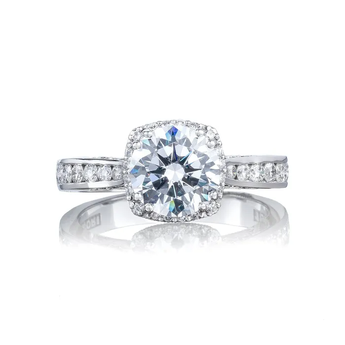 Tacori 18k White Gold Dantela Round Diamond Engagement Ring Setting 052 CTW International Diamond Center Rings Tacori 18k White Gold Dantela Round Diamond Engagement Ring Setting 052 CTW International Diamond Center Rings