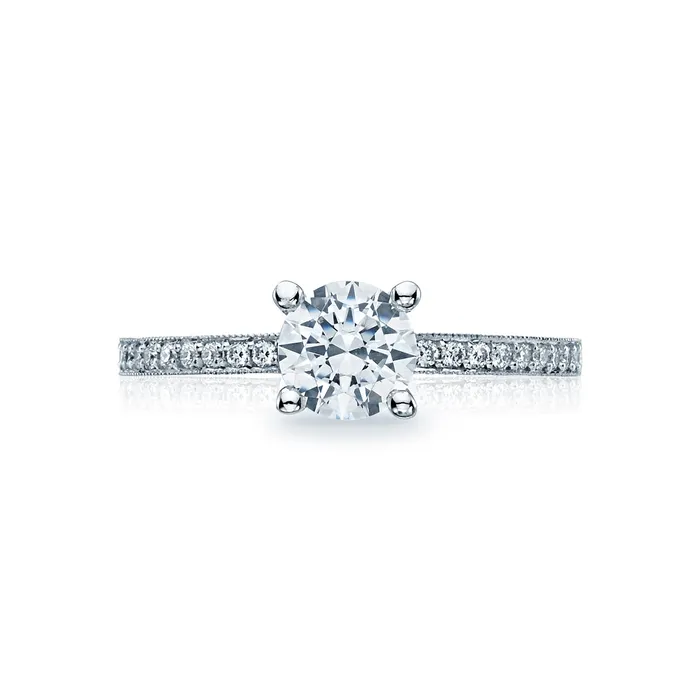 Tacori 18k White Gold Sculpted Crescent Round Diamond Engagement Ring Setting 016 CTW International Diamond Center Rings Tacori 18k White Gold Sculpted Crescent Round Diamond Engagement Ring Setting 016 CTW International Diamond Center Rings