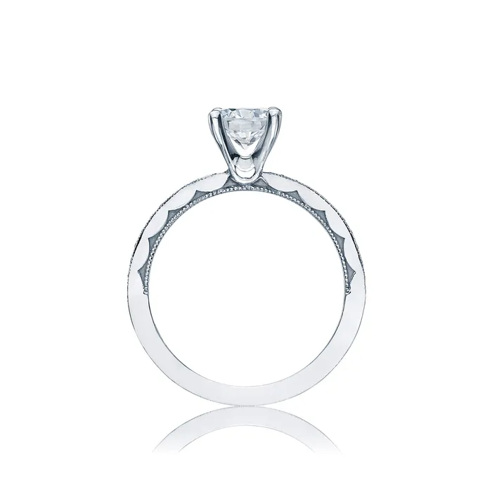 Tacori 18k White Gold Sculpted Crescent Round Diamond Engagement Ring Setting 016 CTW International Diamond Center Rings Tacori 18k White Gold Sculpted Crescent Round Diamond Engagement Ring Setting 016 CTW International Diamond Center Rings