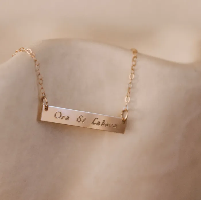 The Little Catholic Necklaces Benedict Necklace Ora et Labora