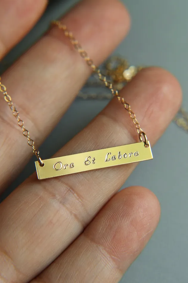 The Little Catholic Necklaces Benedict Necklace Ora et Labora
