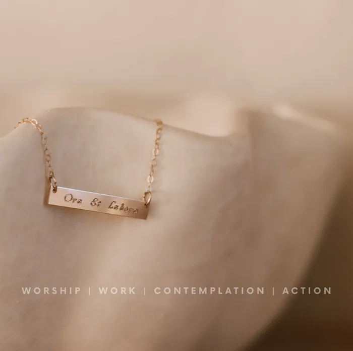 The Little Catholic Necklaces Benedict Necklace Ora et Labora