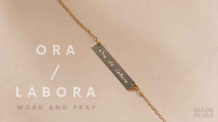 The Little Catholic Necklaces Benedict Necklace Ora et Labora