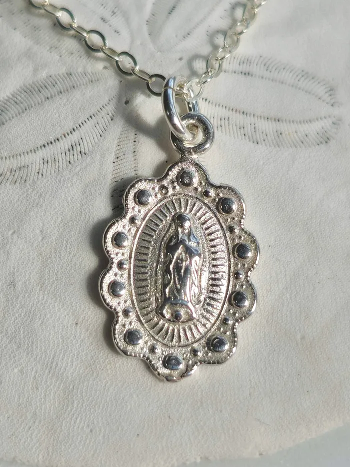 The Little Catholic Necklaces Our Lady of Guadalupe Necklace in Sterling Silver The Little Catholic Necklaces Our Lady of Guadalupe Necklace in Sterling Silver
