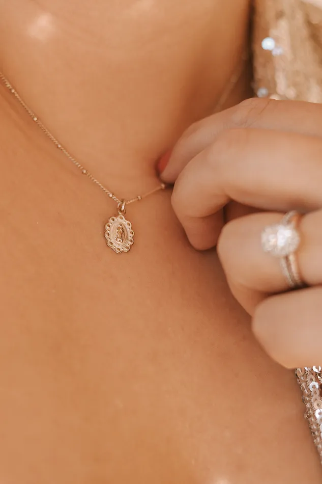 The Little Catholic Necklaces Our Lady of Guadalupe Necklace in Sterling Silver