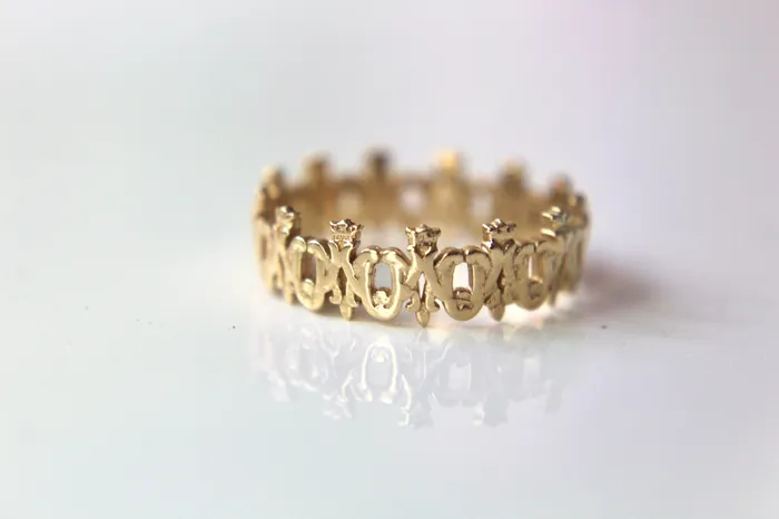The Little Catholic Rings Maria Auspice Ring in 14K Gold