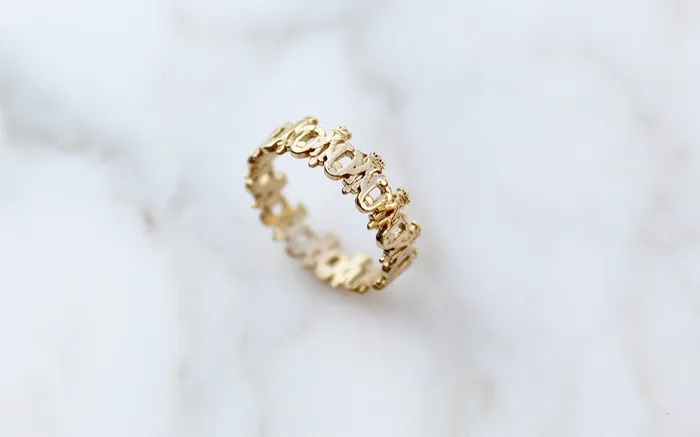 The Little Catholic Rings Maria Auspice Ring in 14K Gold