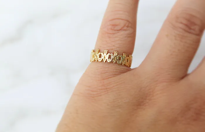 The Little Catholic Rings Maria Auspice Ring in 14K Gold